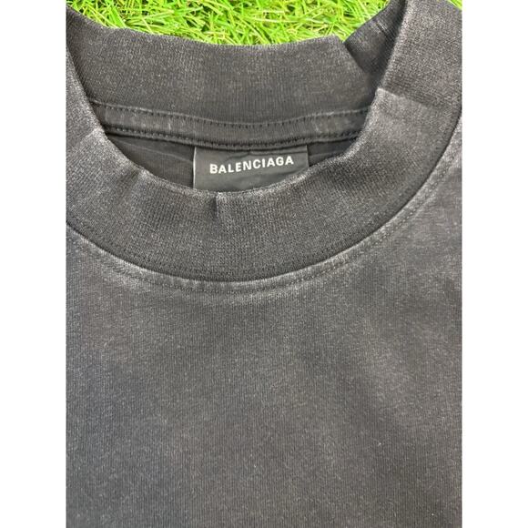 Balenciaga Paris Crest Logo T Shirt Washed Black Portugal Size M 40 Rue de Sevre - Picture 3 of 8